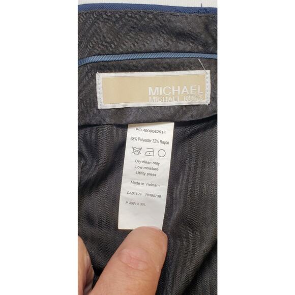 MICHAEL KORS Size 40x30 Mens Navy Blue STRETCH Business Casual Pants Slacks Ca14 - Picture 5 of 6